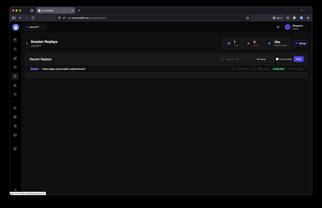 Session replays in ActiveRabbit